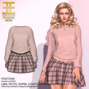 Second Life Marketplace - Entice - Positions Outfit - Plaid - Nude